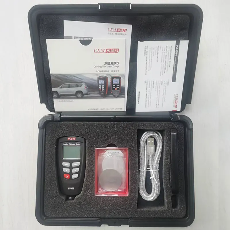 DT-156 car Paint Coating Thickness Gauge Meter Tester 0~1800um Auto Fe & NFe Probe + USB Cable + CD software