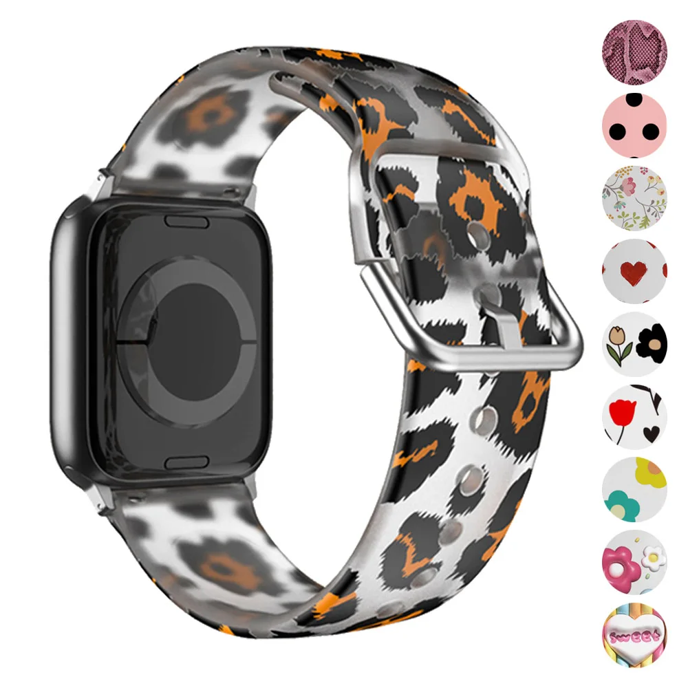 

Ремешок для iWatch Series ultra 8 7 6 5 4 3 SE, браслет из корреи с принтом для Apple Watch Band 44 мм 40 мм 45 мм 38 мм 41 мм 49 мм