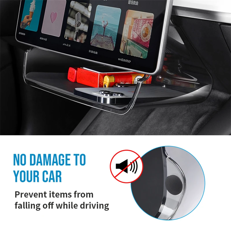 For Tesla Model 3 Y Center Console Organizer Tray Magnetic Under Screen Storage Box Dashboard Organizer Tissue Holder Glovebox car console organizer
