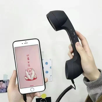 Microfono esterno universale per cellulare, auricolare cablato classico per telefono, ricevitore con porta da 3,5 mm e Type-C