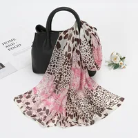 2024 Fashion Printed Leopard Chiffon Hijab Scarf Women Pareo Lady Bandanas Beach Towels Summer Muslim Veil Wrap Female Foulard 1