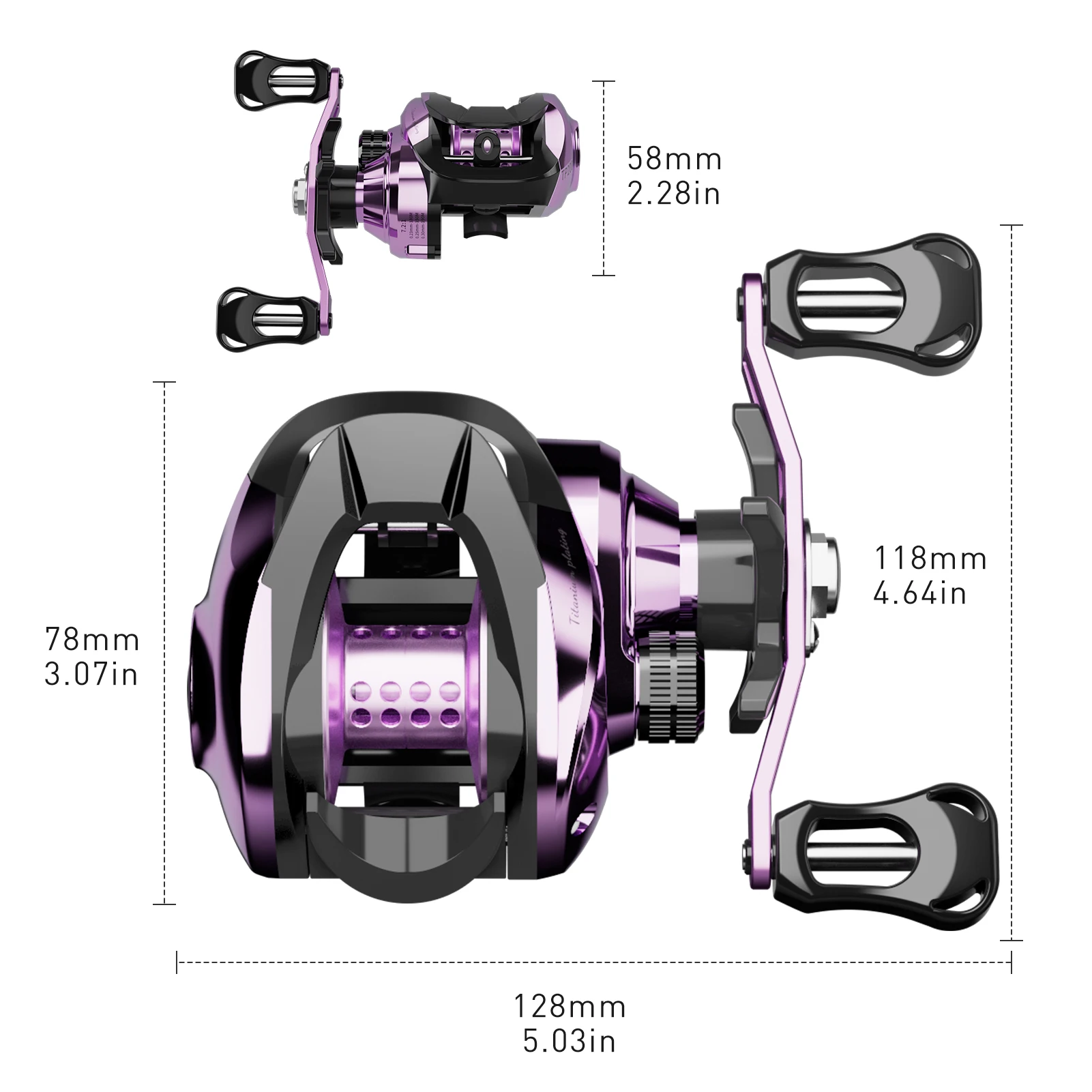 HAUT TON Lightning TP 베이트캐스터 낚시 릴, 7.2:1 기어비, 22Lbs,3+1BB, 민물 바닷물 Fsihing용