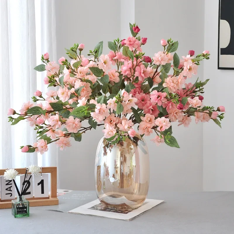 Artificial Silk Camellia Bouquet for Home or Wedding Decor, Photography Prop