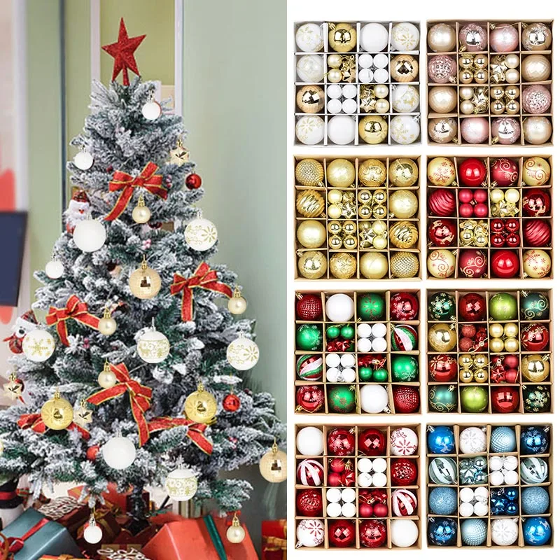 

44pcs 3/6cm Christmas Ball Christmas Tree Ornament Set Xmas Hanging Pendant Ball for Home Party Decor New Year Noel Navidad Gift