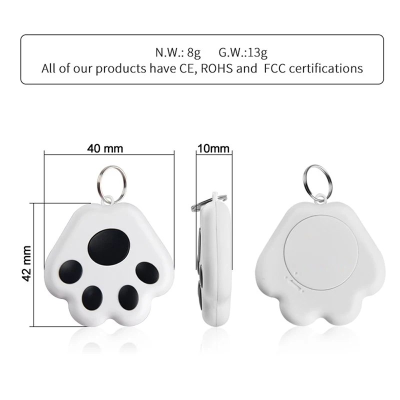 Claw Design Pet Smart GPS Tracker Mini Anti-Lost Waterproof Bluetooth Locator Tracer For Pet Dog Cat Kids Car Wallet Key Finders gps locator key finder anti lost tracker anti lose tracker item locator anti lost locator