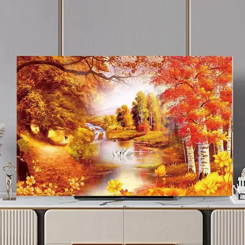 TV Cover 32-75 Inch Universal Polyester Dust Proof TV Screen Protector Cover Fabric for LCD Indoor Living Room Decoration tv cover