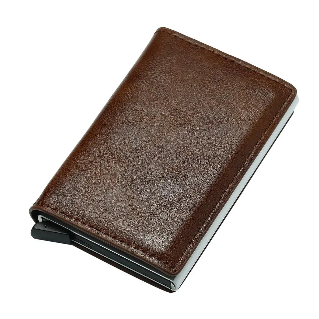 Card Wallet Holders Aluminum Metal Credit Business Mini Card Wallet Carbon Fiber Cardholder Man Women Smart Wallet Business Card Holder Rfid