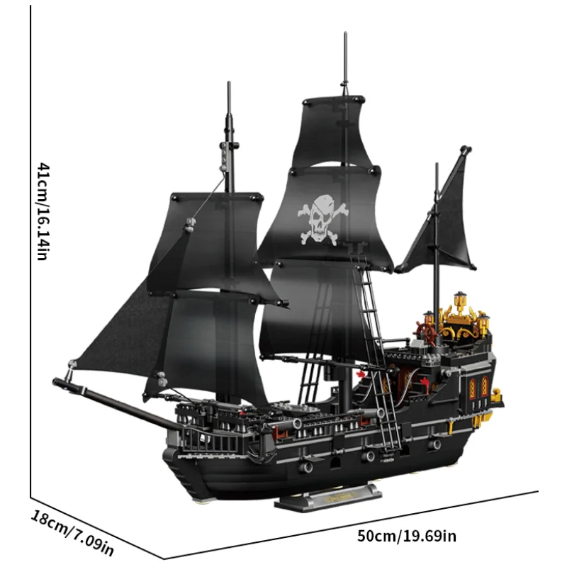 Pirate Ship Building Blocks 1424PCS Skeleton Ghost Boat Model Assembly Bricks Toys Desktop Decoration Kids Holiday Gifts