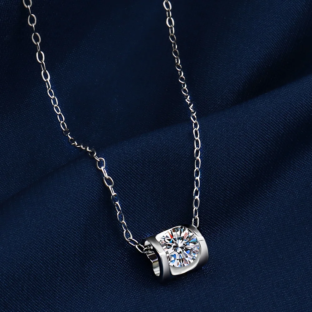 925 Sterling Silver Necklace Pendant Simple Noble AAA Zircon For Woman Men Fashion Wedding Engagement Jewelry Gift pendant necklace silver necklace silver pendant silver necklace charms