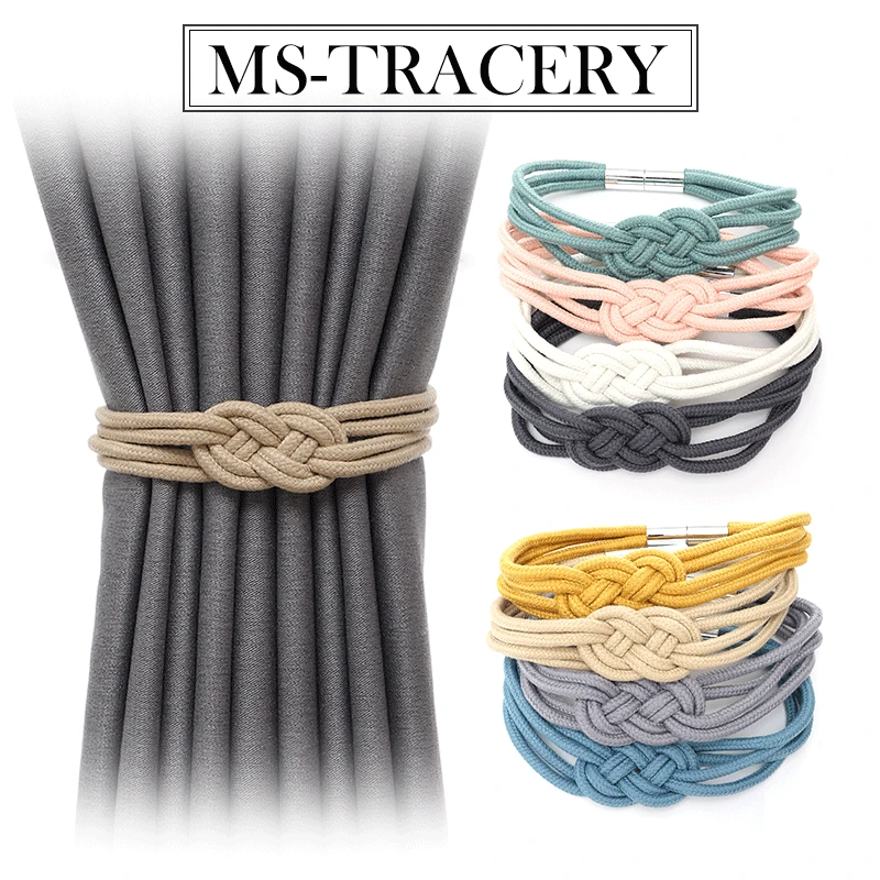 

1pcs curtain buckle auspicious knot secondary buckle curtain magnetic buckle strap spot wholesale free punching curtain tieback