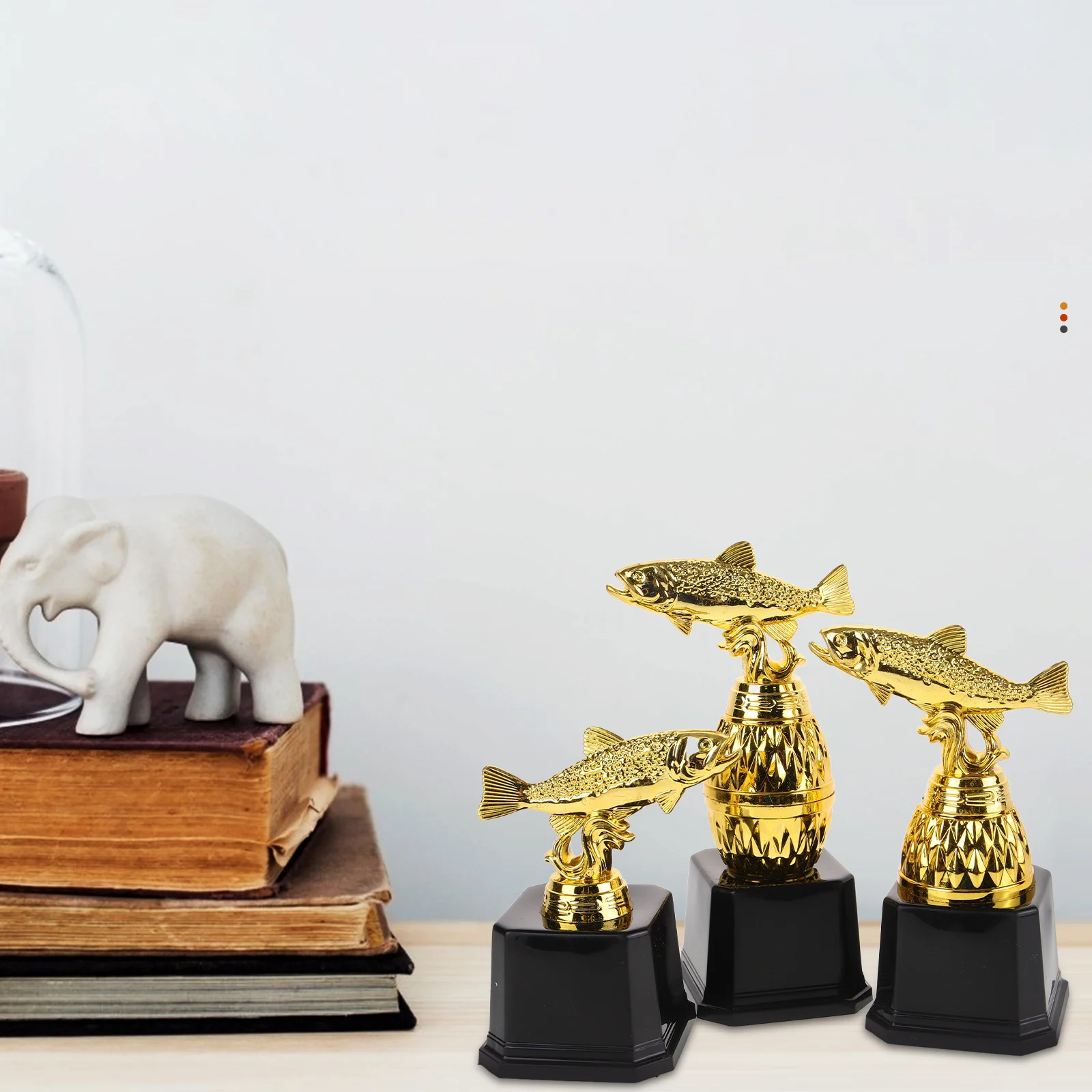 3 Pcs Miniature Trophy Child Trophies Fishing Winner Awards Plastic Decor for School