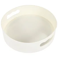 Rotating Tray Turntable Kitchen Storage Containers for Spice Jar Food Snack Tray Non Slip Dried Storage Plate, White 1