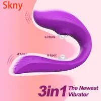 Leistungsstarke Saugen Drahtlose Fernbedienung Vibrator Tragbare U-förmigen Dildo Massagegerät Dual Klitoris Stimulation Paar Erwachsene Sex Spielzeug für Frauen