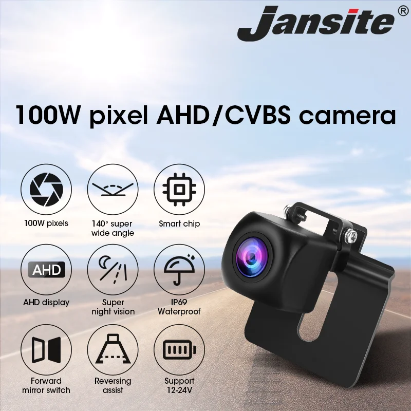 

Jansite AHD CVBS Автомобильная камера заднего вида IP68 Водонепроницаемая 140 градусов Full HD ночное видение обратный рыбий глаз Универсальная автомобильная парковка