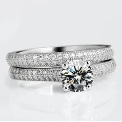 Rose Gold Stackable Ring Set for Women - Elegant Double Band Fashion Jewelry (Silver Color)