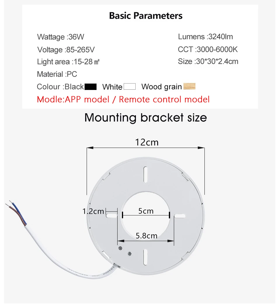 recessed ceiling spotlights MARPOU Tuya Smart LED Ceiling lamp Wood Grain App Voice Control Alexa/Google Remote Control Square Ceiling Lights Living room bathroom downlights