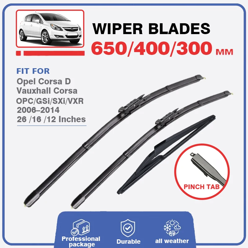 Car Front Rear Wiper Blades Set For Vauxhall Opel Corsa D 20062014
