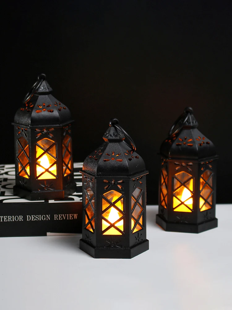 Vintage LED Candle Lantern Flameless Flickering Outdoor Indoor Hanging Decor for Garden Party Festival Atmosphere Lighting