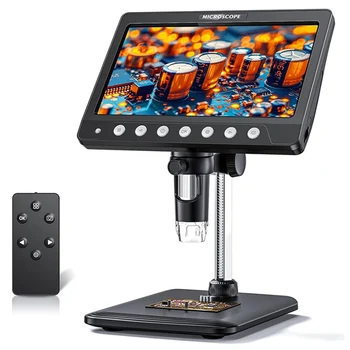 Portable 7" IPS Digital Microscope 1200X Magnification HD USB Professional Electron Microscopios for Phone Soldering Repair Tool 1