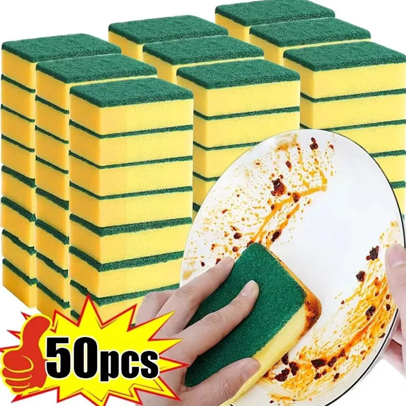 20/50Pcs Highly Absorbent Double-Sided Sponge Magic Reusable Clean Pot Rust Sponge Cleaning Brush Kitchen Grease Cleaning Tool 1
