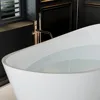 67" Acrylic Freestanding Bathtub Soaking with Brushed Nickel Drain and Overflow Included，SPA Tub Modern Stand Alone Bathtubs 3