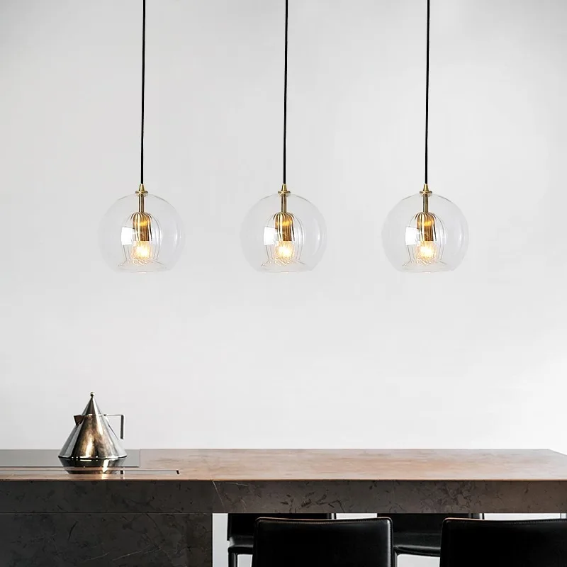 

Modern Creative Dining Room Pendant Light Simple Personality Bar Glass Lamp Industrial Style Kitchen Bedroom Droplight