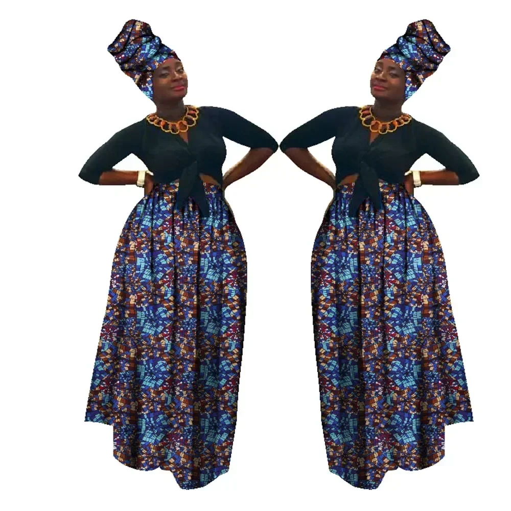 ���� Dashiki ������ī ���� �㸮 �� �ڶ� ġ�� Bazin Riche ������ī ġ�� + Headscarf 2 ���� �Ƿ� �÷��� ũ�� WY1270