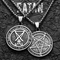Hell Demon Satan Lucifer Stainless Steel Men Necklaces Pendant Chain Powerful Amulet Vintage For Women Jewelry Gifts Wholesale 1
