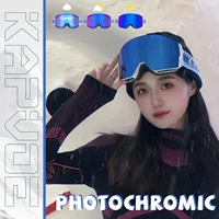 KAPVOE Photochromic Ski Goggles Double Layers Lens Anti-fog UV400 Ski Glasses Winter Sports Skiing Snowboard Men Women Snow New 2