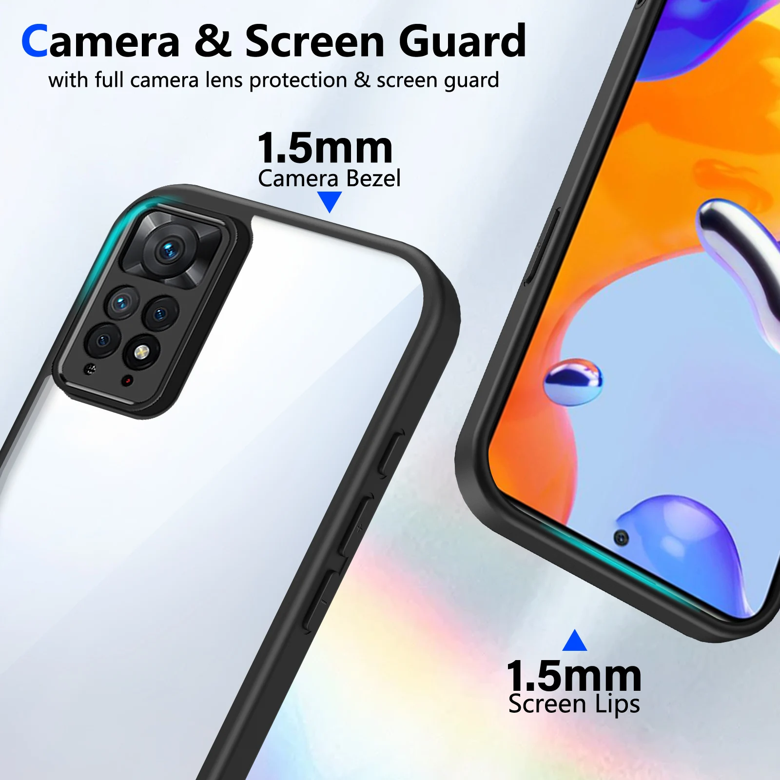 Durable Shockproof Matte Acrylic Phone Case - Clear Hard Cover