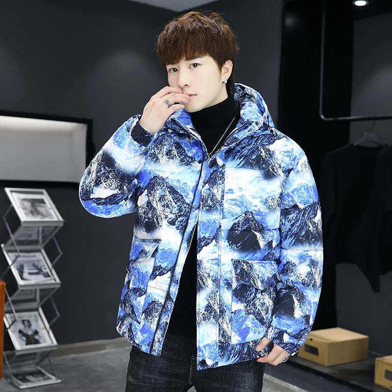 Fashion 2023 Autumn Winter Cotton-Padded Jackets Outdoor Men's Warm Down Coats Snow Mountain Thick Parkas Streetwear Top Clothes