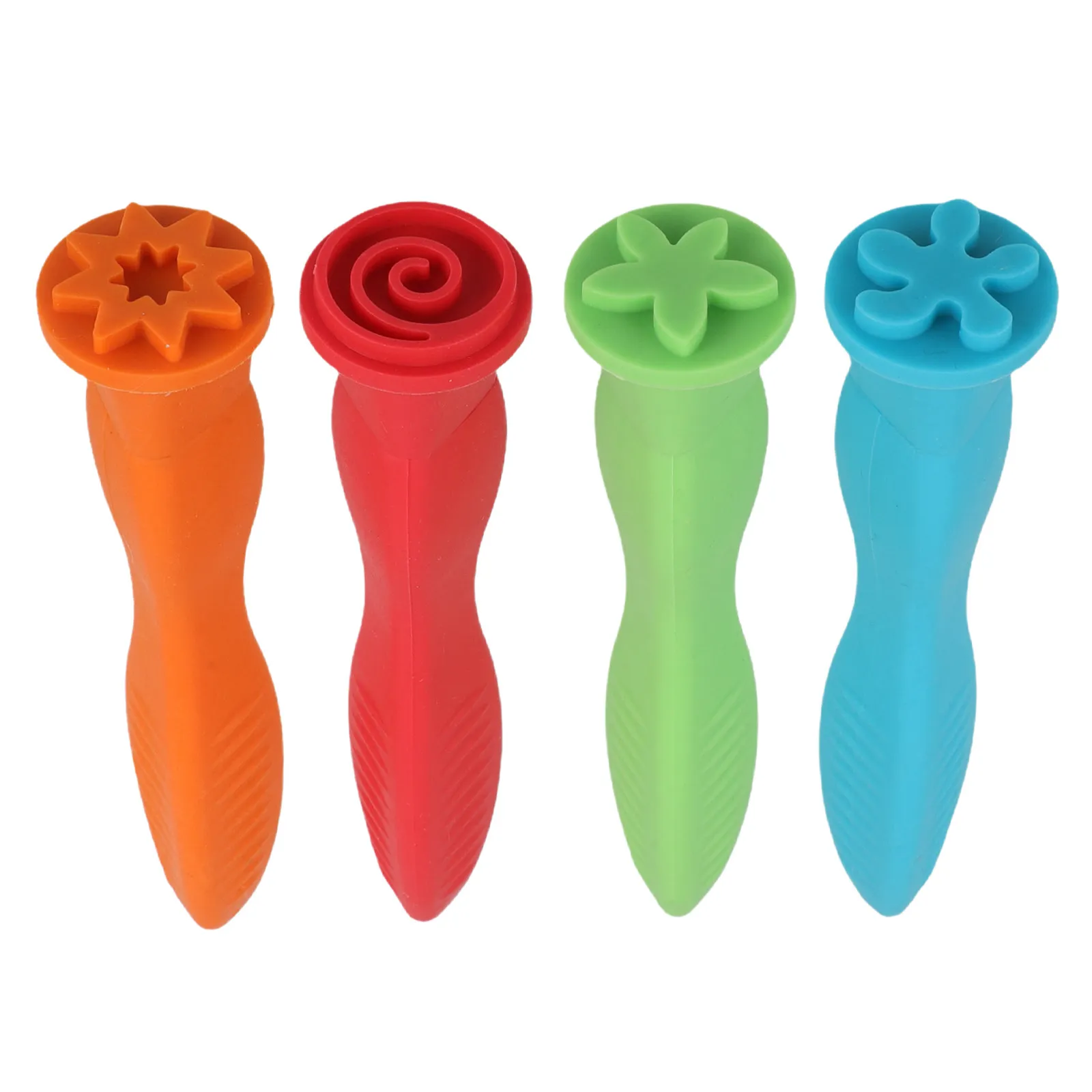 어린이를위한 4Pcs 꽃 고무 스탬프 크리 에이 티브 드로잉 공예 프로젝트 카드..