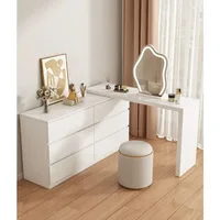 Coiffeuse, simple et moderne, table de maquillage, casier de rangement, plusieurs tailles disponibles, adaptée au dressing de chambre à coucher 2