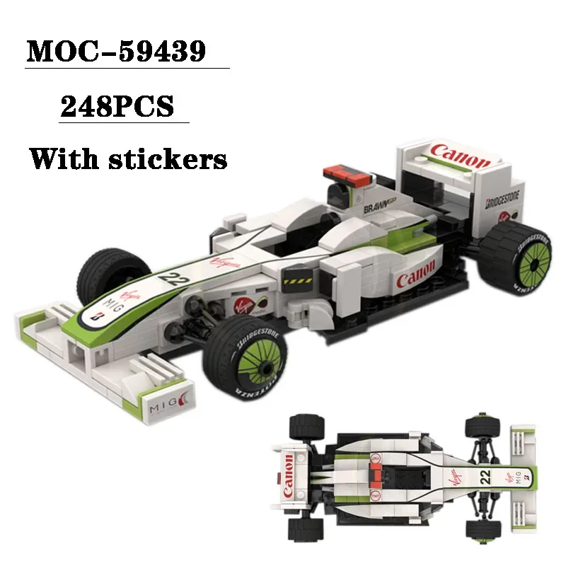 

MOC-59439 строительный блок F1 ралли автомобиль 001 Мини Гонки строчка модель 248 шт. детское образование подарок на день рождения Рождество