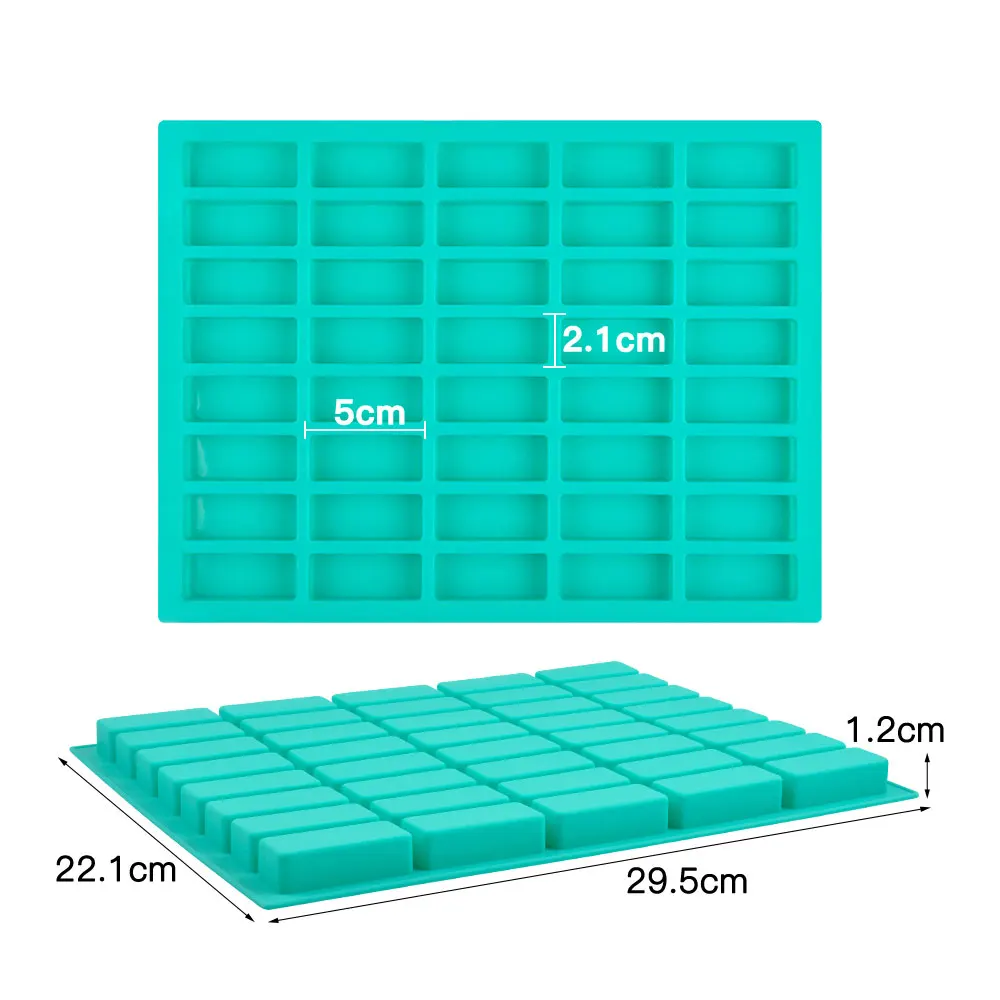 Silicone Mold 40 Cavity Rectangle Soap Bar Mold Silicone Mold For DIY Home Soap Making Small Molds