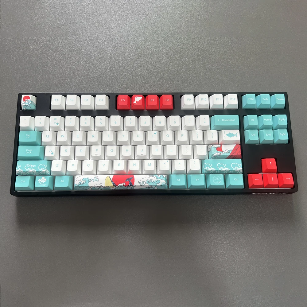 Coral Sea Keycap para Teclado Mecânico Perfil Cereja Pbt Sublimação de Corante Interruptor mx 6.25u 7u Espaço Iso Enter 135 Chaves - Imagem 6