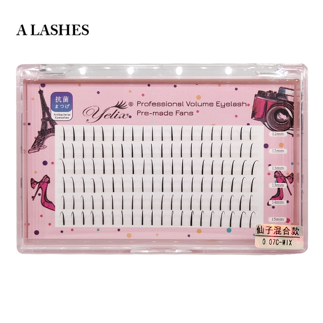 Yelix A/M Shape Professional Makeup Individual Lashes Cluster spikes lash wispy premade russian Natural Fluffy false eyelashes