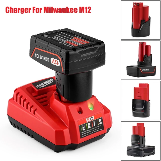 Chargeur Milwaukee 10.8V-12V, Charge rapide 3A Li Ion