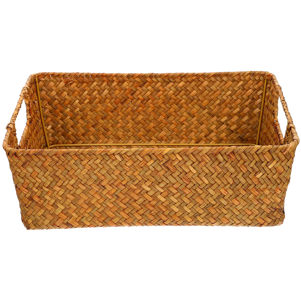 

Straw Bread Basket Large Woven Laundry Storage Accessories Box Desktop Fruit Organizing Pantry Wicker Home Supply