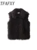 TFAFXY Faux Fur Vests For Women New Fashion Fluffy Sleeveless Jackets Female Vest Loose Winter Warm Streetwear Waiscoat Tops