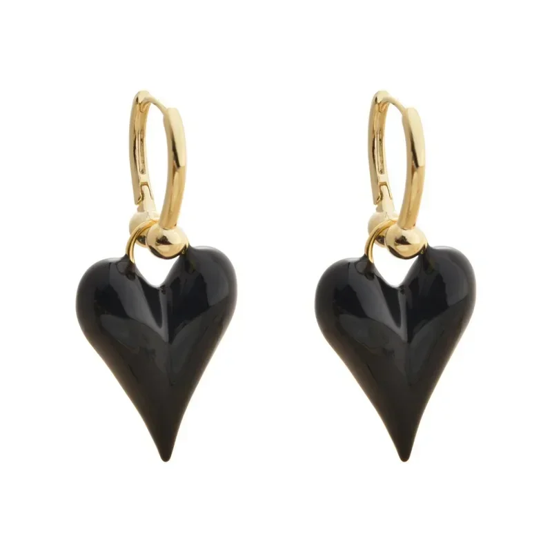 Fashion Jewelry Enamel Heart Dangle Earrings Girl Women Gifts Ear Accessories dangle earrings