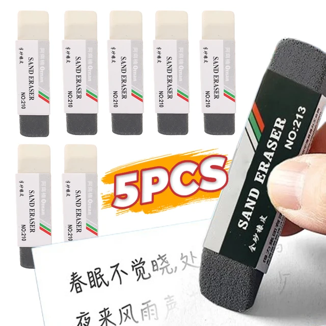 5-1Pcs Ink Erasers for Ballpoint Pen Gel Pen Pencil Matte Eraser Office School Stationery Clean Correction Supplies Sand Rubber 1