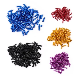 100pcs Bicycle Brake Wire End Cap Black/blue/red/gold/sliver Aluminum Alloy Cable Tips Mountain Bike