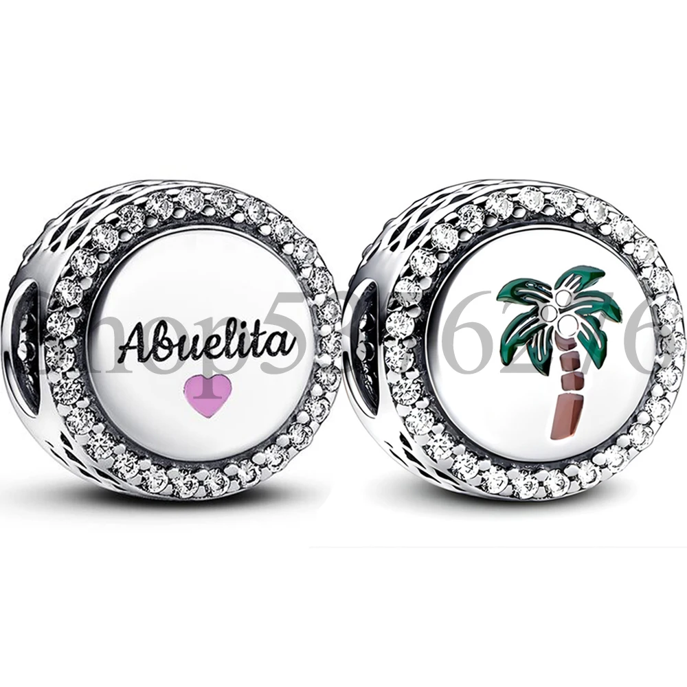 

Аутентичный Подвеска для браслета Pandora Love Abuelita, женский браслет, подарочное ювелирное изделие «сделай сам»