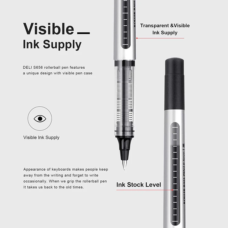  VAKUUM 48 count black pens 0.5mm Fine Point Rollerball Pens  with, Best Pens for Smooth,Liquid Ink Pens for Writing for Writing  Journaling Taking Notes School Office. : Office Products