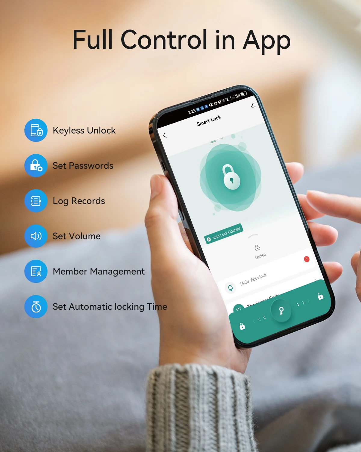 قفل باب ذكي ببصمة إصبع