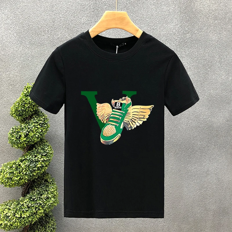Marke Schuh 100 % Baumwolle Hohe Qualität Druck Paar Tees Sommer Haruku Für Männer/Frauen Kurzarm T-shirt Asiatische größe_voghion.com