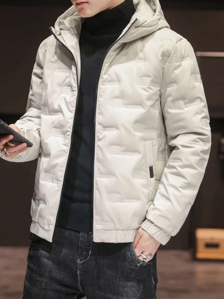 Men Parkas Windbreaker Thicken Warm Coat Men Winter Hooded Jacket Solid Color Parka Coat Male Fashion Streetwear Overcoat 5XL