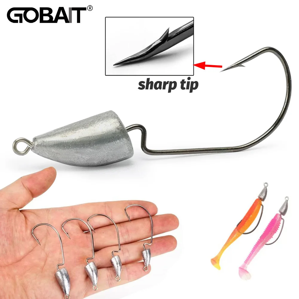 Tête plombée metal jig head 3g à 20g hameçon sharp pour soft lure texas rig pêche leurres souples