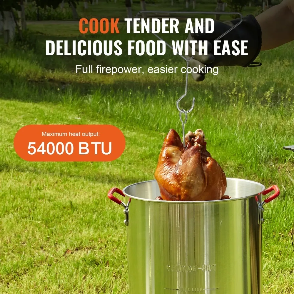 

Turkey Deep Fryer Propane Boiler Steamer Stock Pot Aluminum Outdoor French Fries Fryer Frying Household Fryers Kitchen Cookware